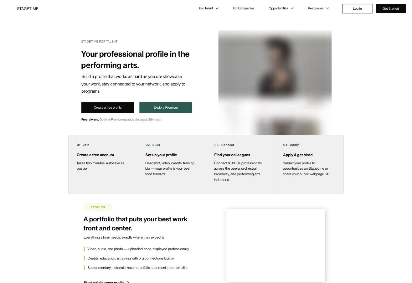 stagetime.com, For Talent