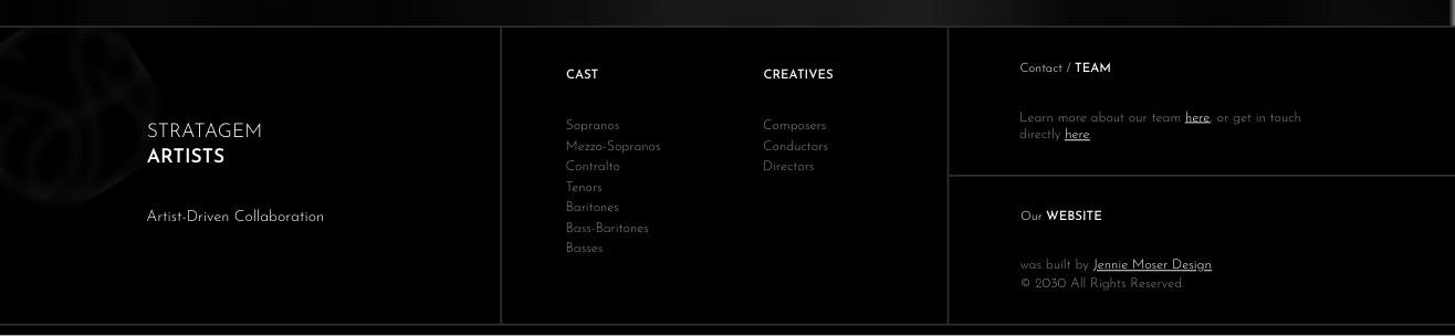 stratagemartists.com, Footer